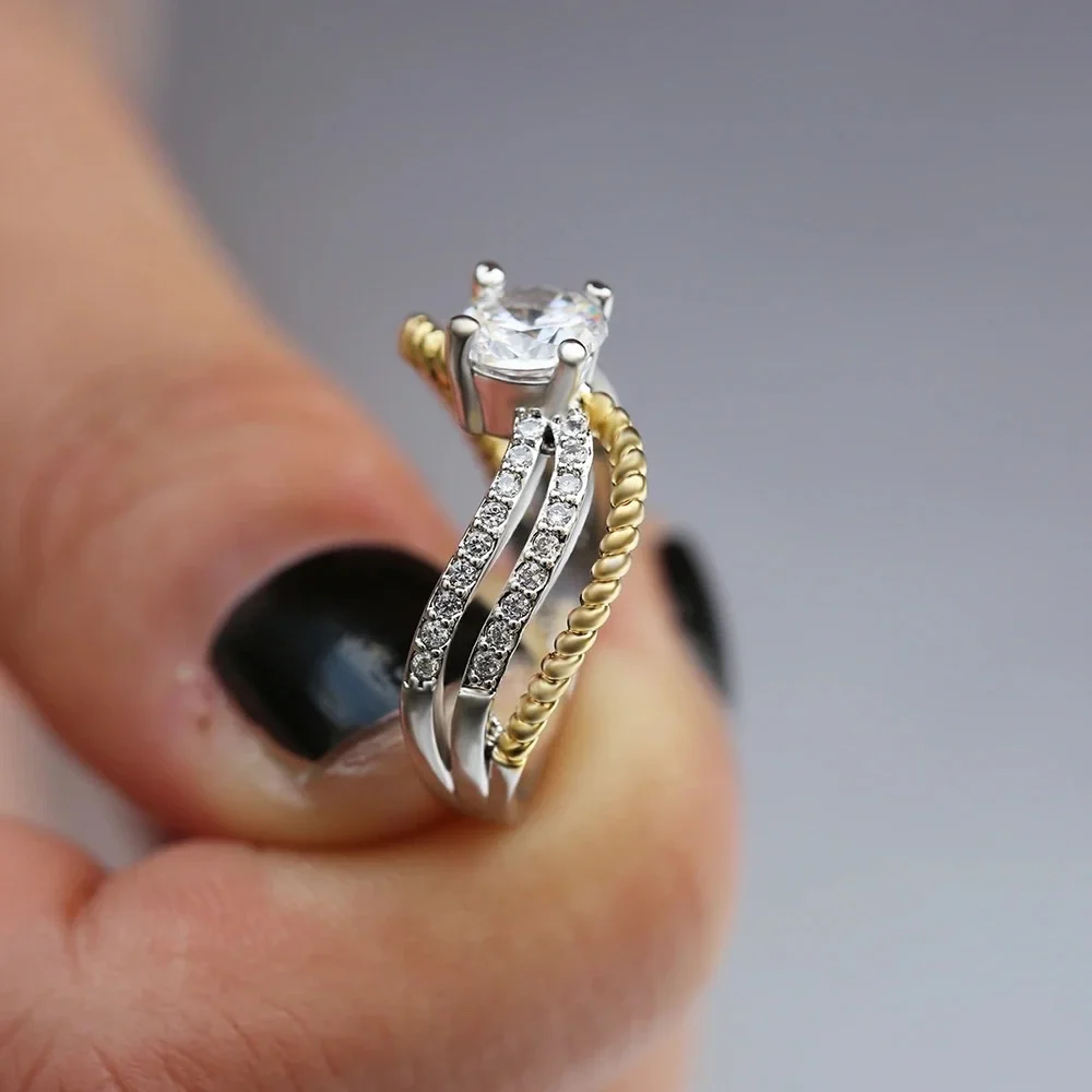 New Women’s 925 Silver Beautiful Diamond Ring - Picture 3 of 4